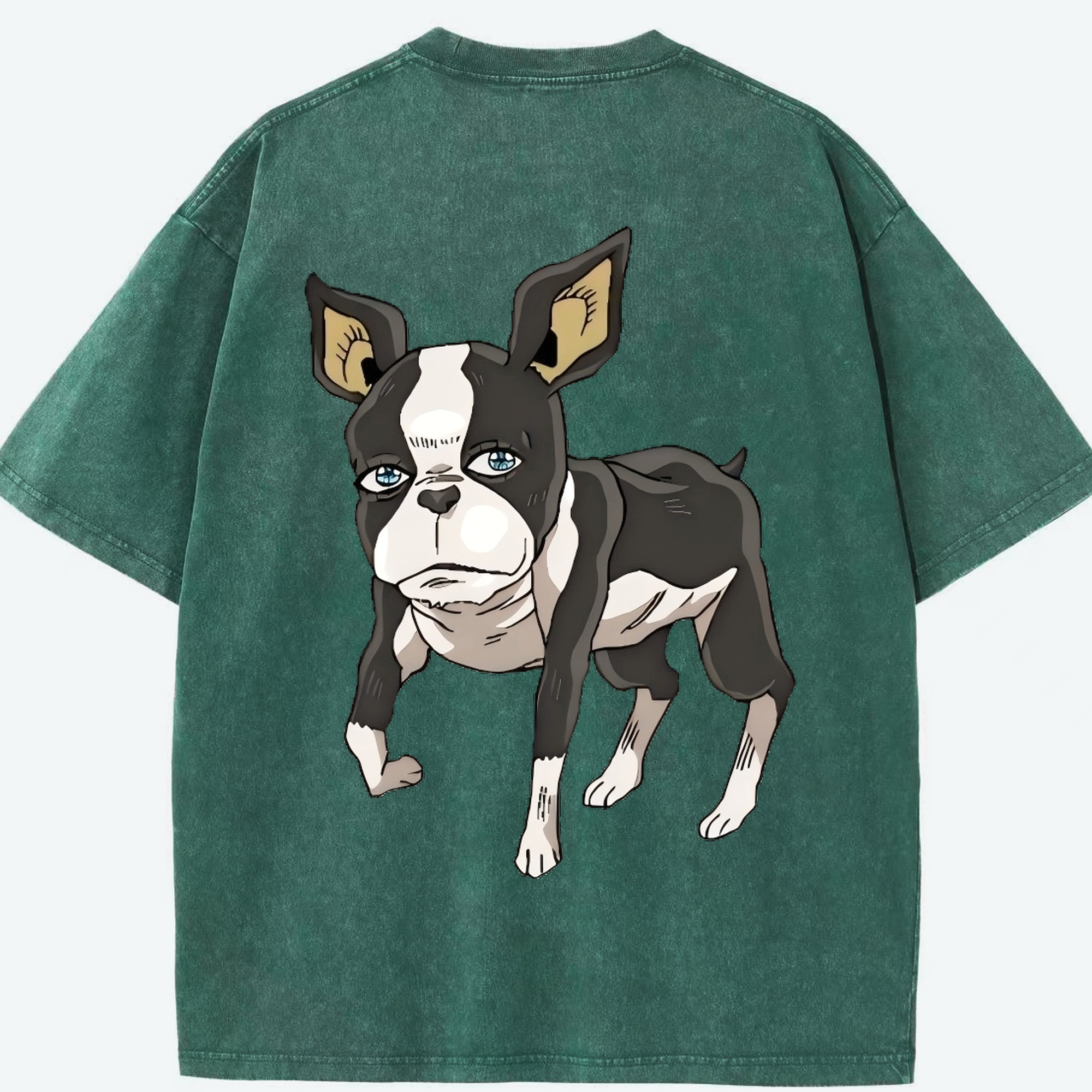 （画像用） ジョジョの奇妙な冒険 イギー JoJo's Bizarre Adventure Iggy 綿100% ヴィンテージ風 半袖Tシャツ（背面プリント）
